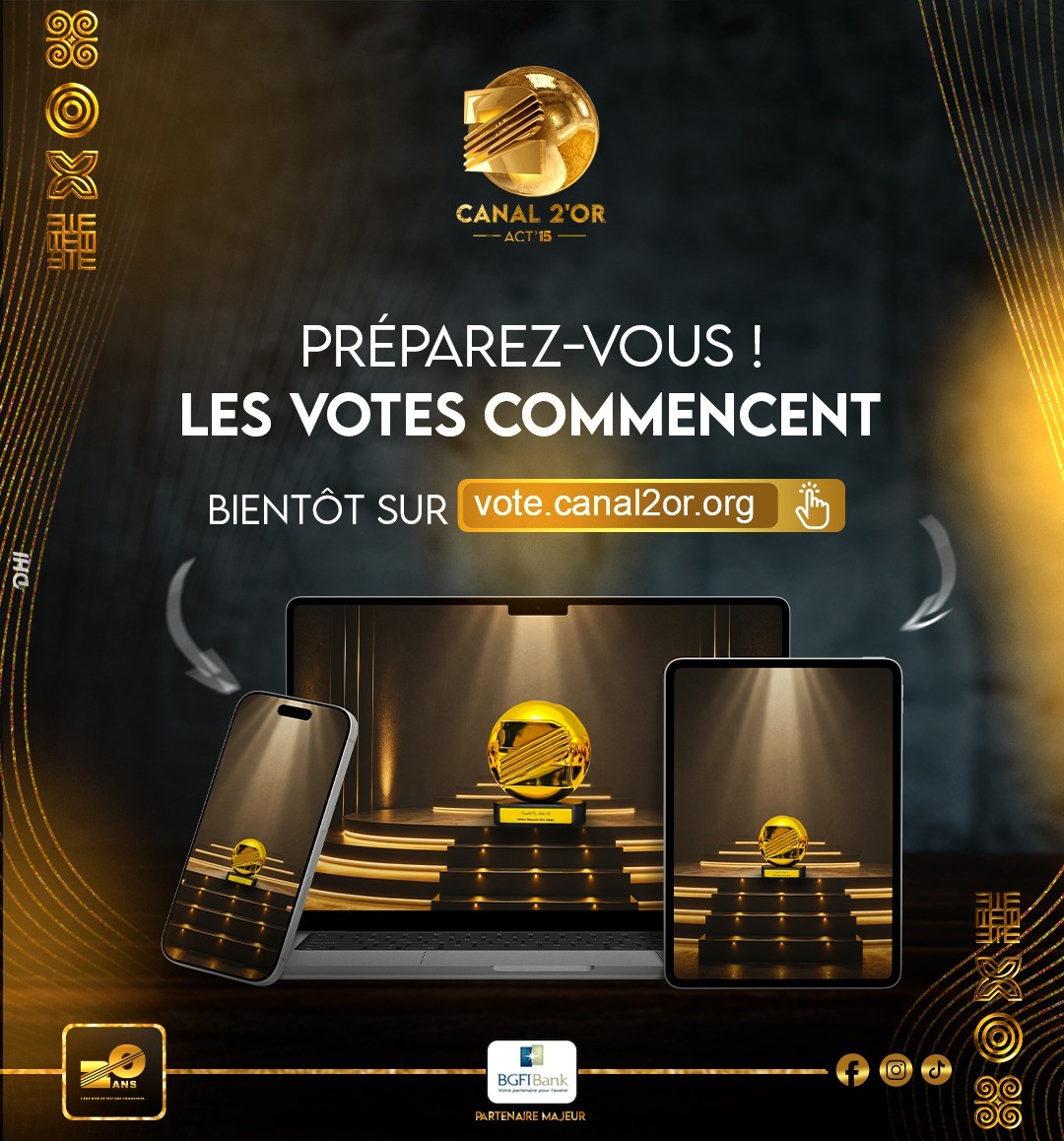CHERS NOMMÉS PRÉPAREZ VOS COMMUNAUTÉS ! 😊

 Dans quelques jours, c'est à vous, cher public, fanbase de faire triompher vos artistes et créateurs favoris de l'Âge d'Or. 

🗓️ OUVERTURE DES VOTES : DANS QUELQUES JOURS...

🌐 Un seul site officiel : vote.canal2or.org

📱 Accessible sur mobile, tablette et ordinateur.

💬 Si vous avez hâtes écrivez en commentaires👇  "L’Âge 2’Or ne fait que commencer ..."

#Canal2Or20Ans #Votes2Or #Lage2Or #Acte15  #Canal2International