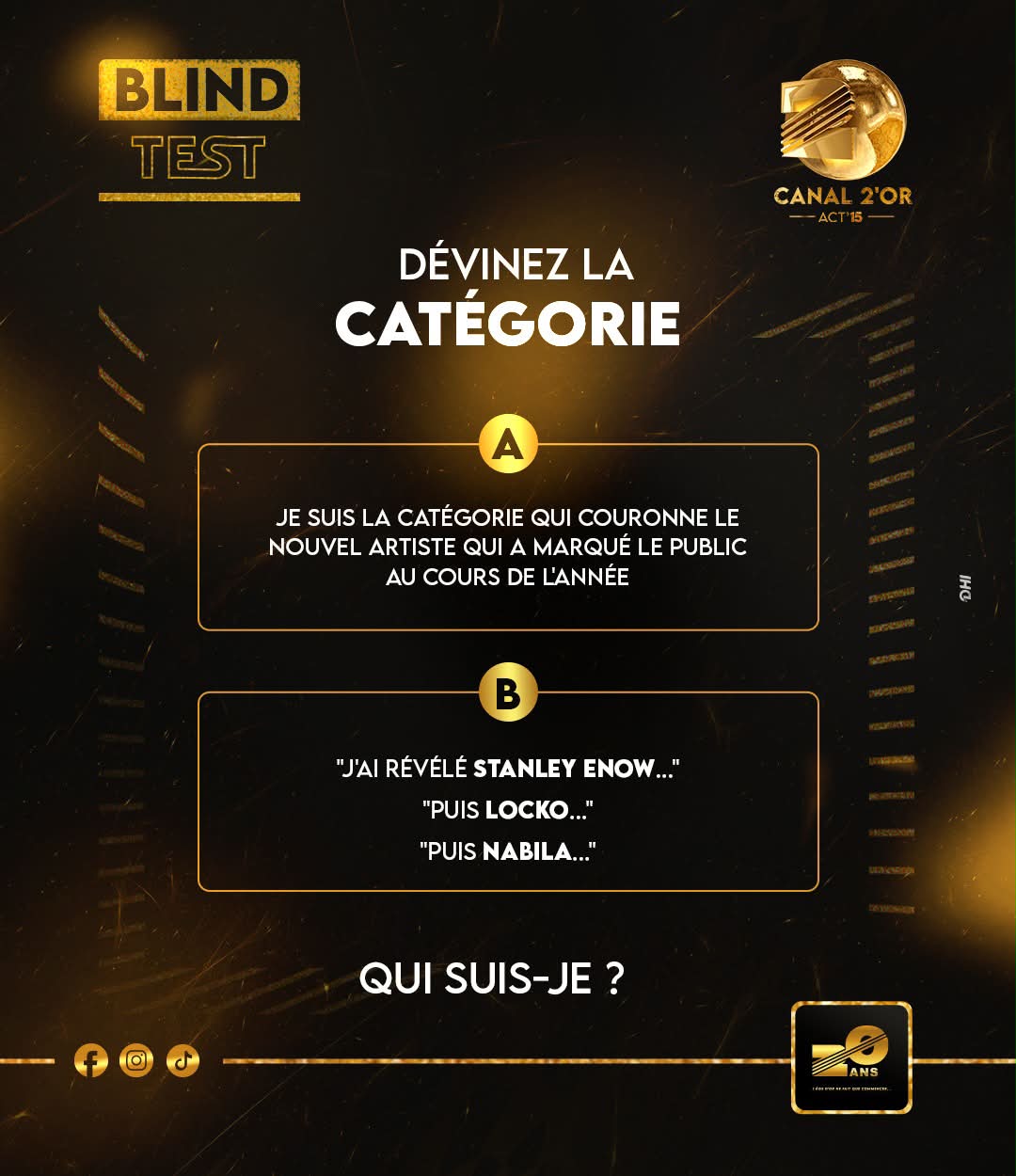🟡⚫️[#BlindTest ] : Devinez la catégorie qui se cache derrière 

Prêt(e) à relever le défi ??
Laisse ta réponse en commentaire ! 

 #Lage2Or #BlindTest #Canal2Or_Officiel